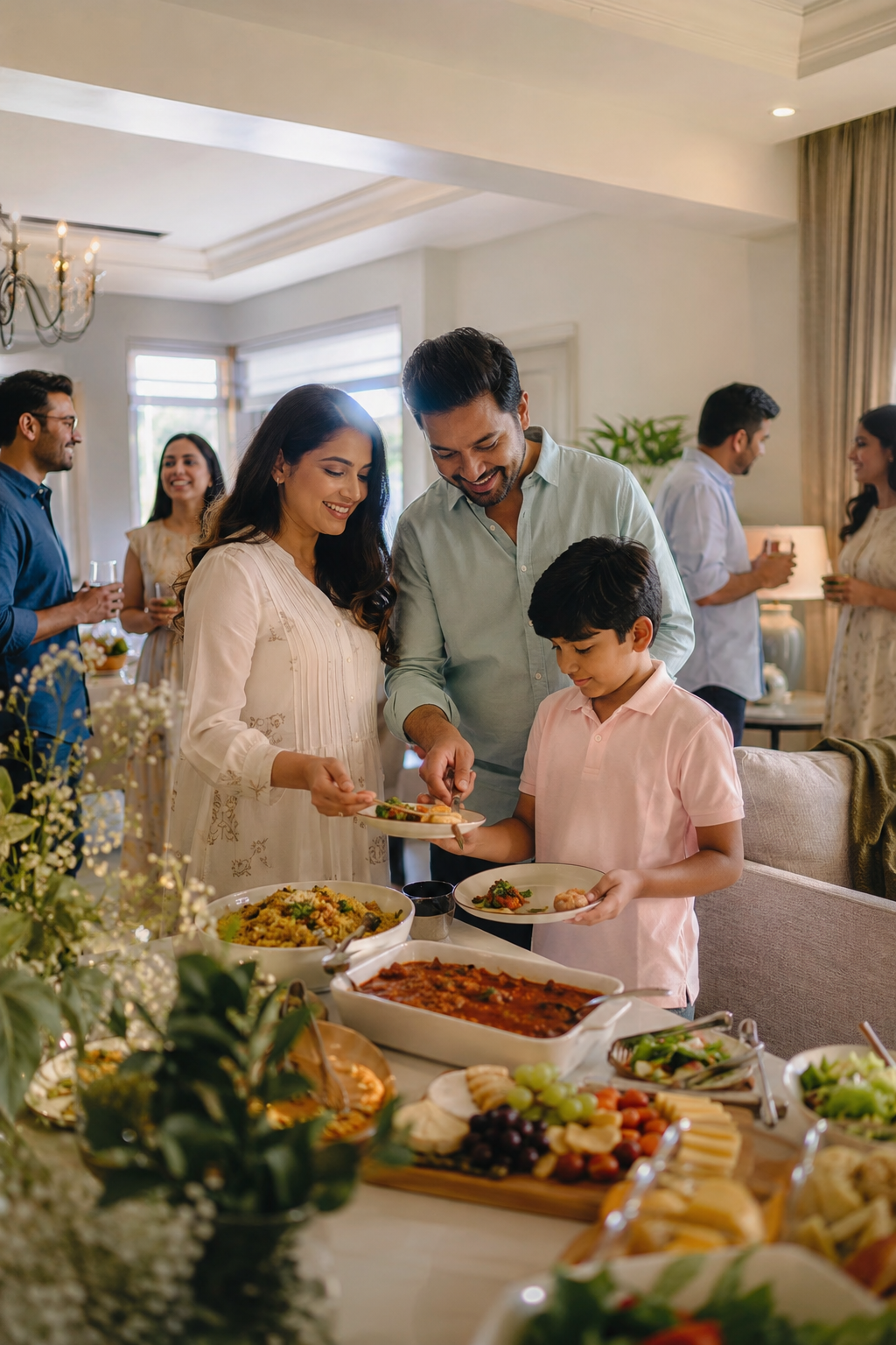 Housewarming catering table