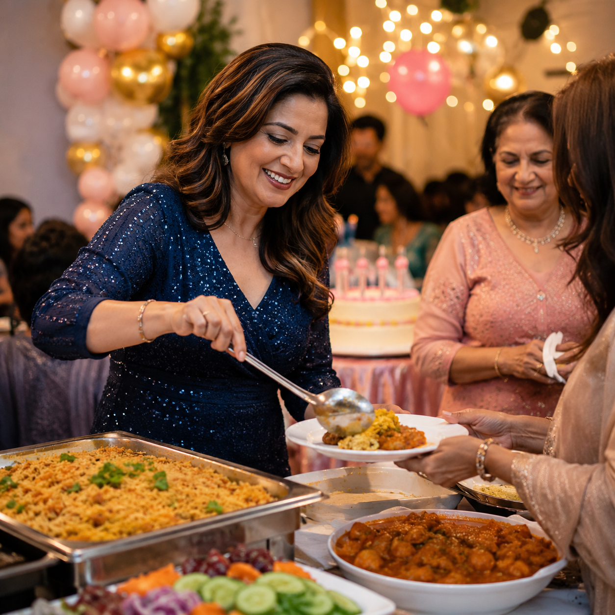 Catering presentation for the selected service